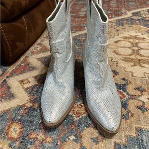 Silver Ankle Boots
